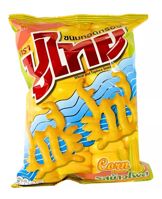 Snack di grano e tapioca gusto Mais - Puthai 55g. Snack di grano e tapioca gusto Mais - Puthai 55g.